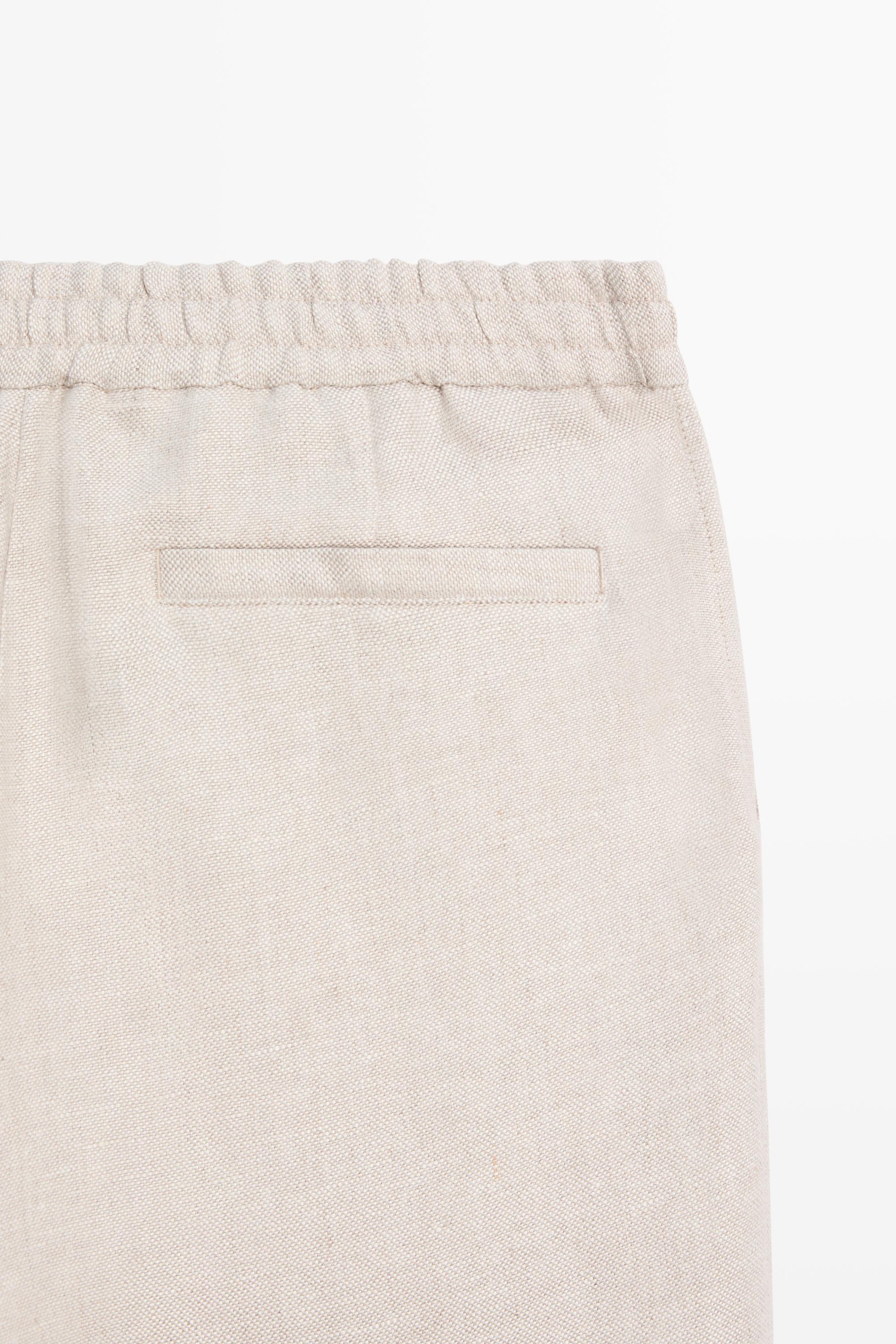 Pantalon structuré 100 % lin total look